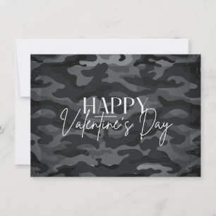 Black Camo Happy Valentine's Day Card