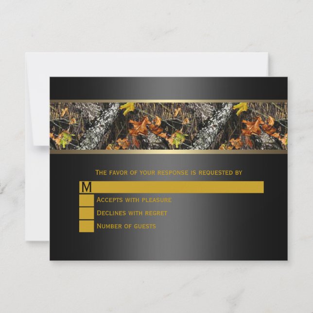 Black Camo Wedding RSVP (Front)