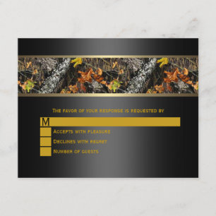 Black Camo Wedding RSVP Card