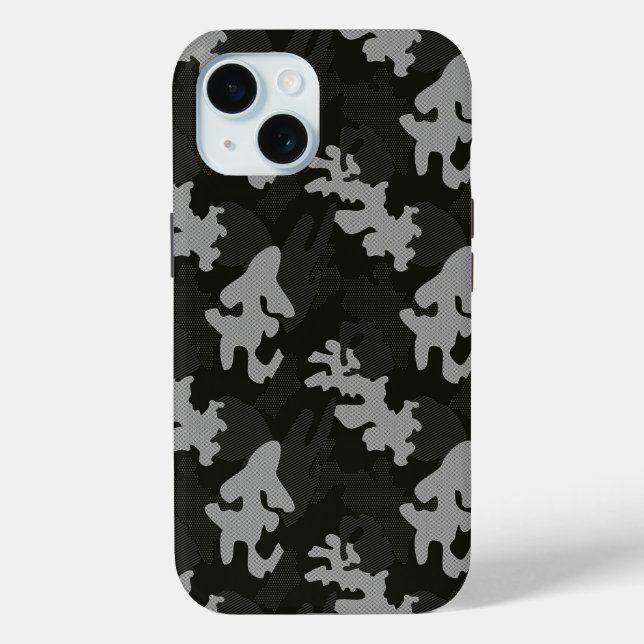 Black Camouflage Pattern Case-Mate iPhone Case (Back)