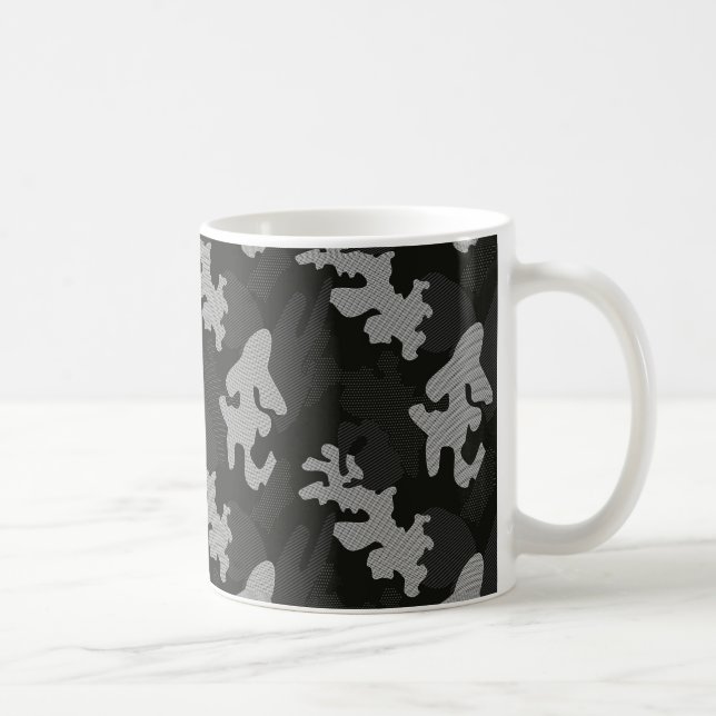 Black Camouflage Pattern Coffee Mug (Right)