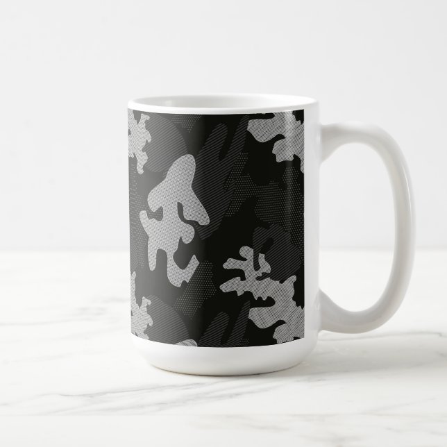 Black Camouflage Pattern Coffee Mug (Right)