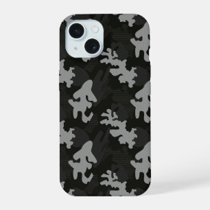 Black Camouflage Pattern iPhone 15 Case