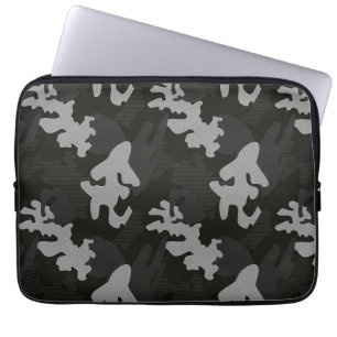 Black Camouflage Pattern Laptop Sleeve
