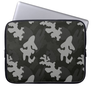 Black Camouflage Pattern Laptop Sleeve