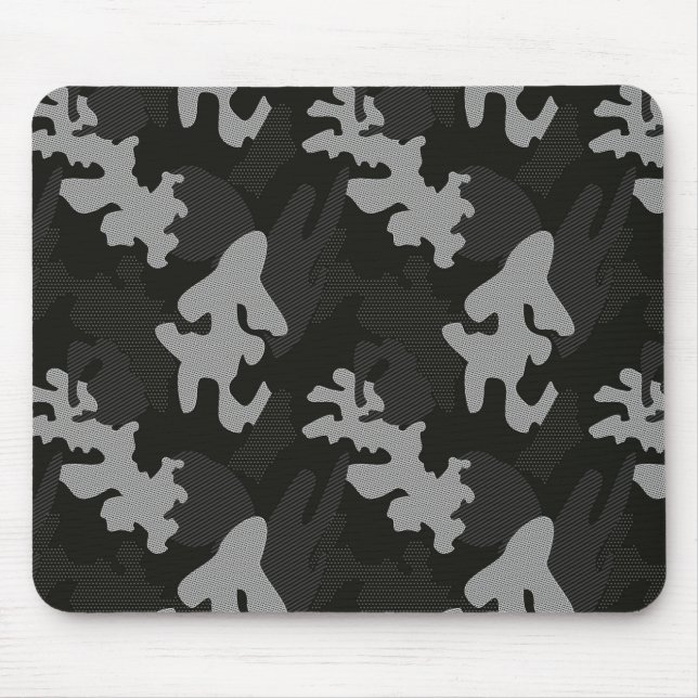 Black Camouflage Pattern Mouse Pad (Front)