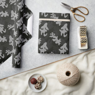 Black Camouflage Pattern Wrapping Paper