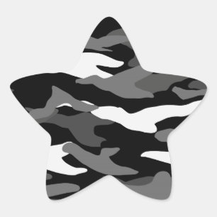 Black camouflage star sticker