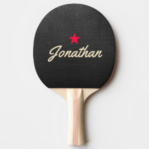 Black Canvas Vintage Star Signature Ping Pong Paddle