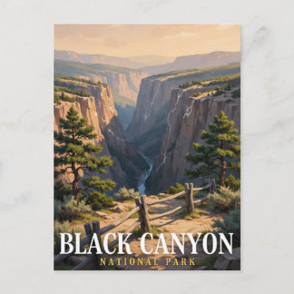 Black Canyon National Park Gorge View Art Postcard
