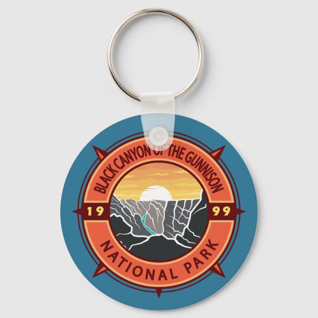 Black Canyon Of The Gunnison National Park Compass Keychain (Front)