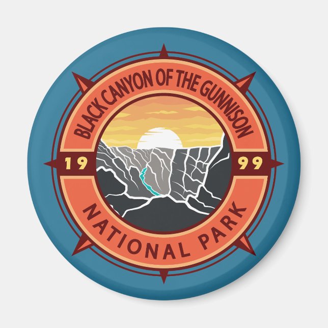 Black Canyon Of The Gunnison National Park Compass Magnet (Front)
