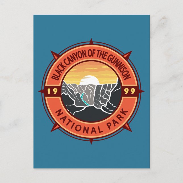 Black Canyon Of The Gunnison National Park Compass Postcard (Front)