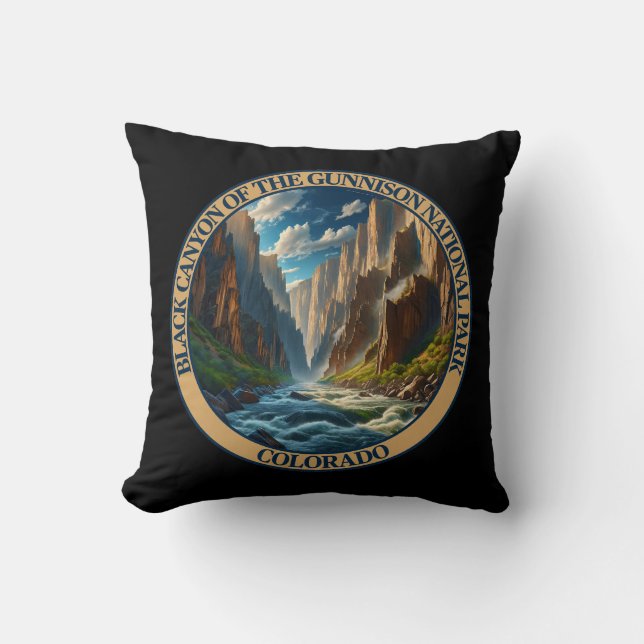 Black Canyon of the Gunnison National Park Throw Pillow (Front)