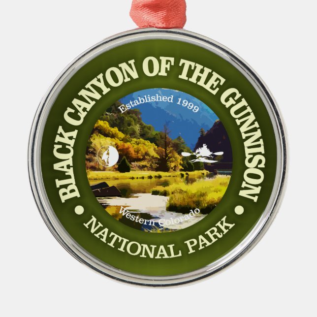 Black Canyon of the Gunnison (rd)2 Metal Ornament (Front)