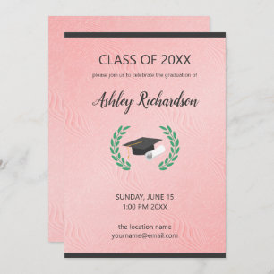 Black Cap and Laurel Invitation