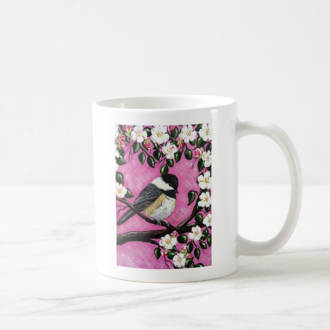 Black cap Chickadee Coffee Mug (Right)