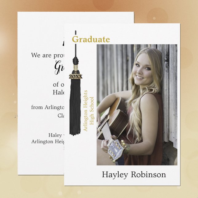 Black Cap Graduation Photo  Announcement (Creator Uploaded)