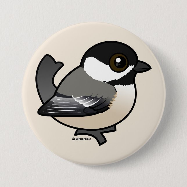 Black-capped Chickadee 3 Inch Round Button (Front)