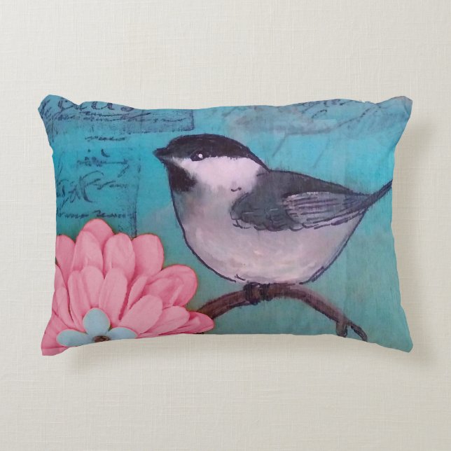 Black-Capped Chickadee  Accent Pillow (Front)