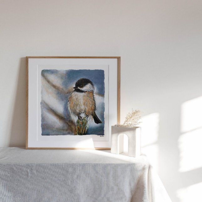 Black Capped Chickadee Art Poster (Creator Uploaded)