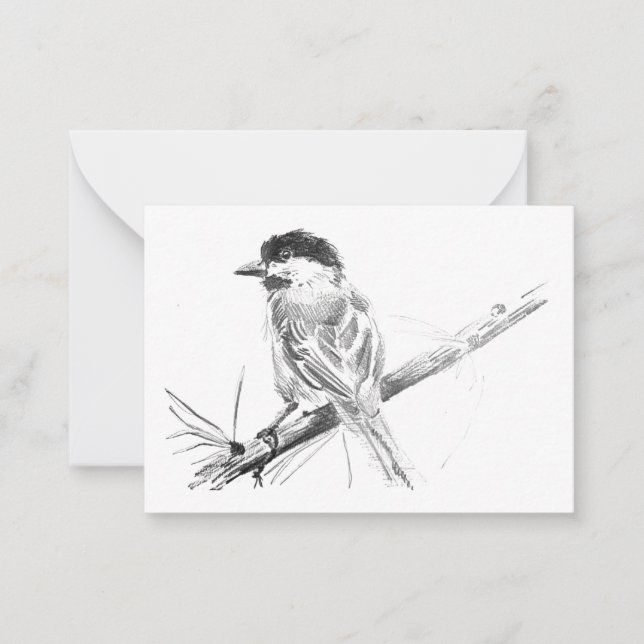 Black-capped Chickadee Blank Note Card (Front)