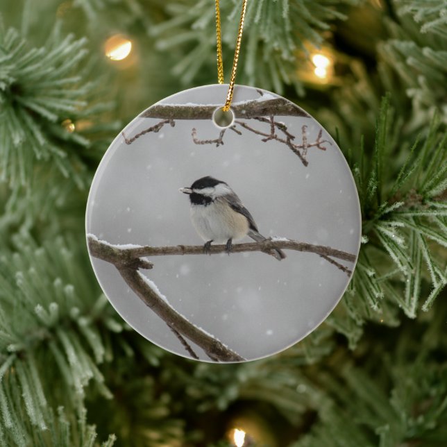 Black-capped Chickadee | Ceramic Ornament (Tree)