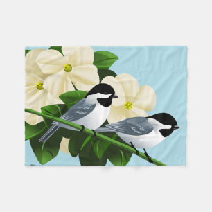 Black Capped Chickadee Gifts Fleece Blanket