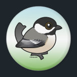 Black-capped Chickadee Magnet<br><div class="desc">This chubby Birdorable Black-Capped Chickadee is too cute! This backyard feeder favourite is always fun to watch. You can totally customize this gift! Move the design around,  change the colour or style,  add your own text or images -- make it your own!</div>