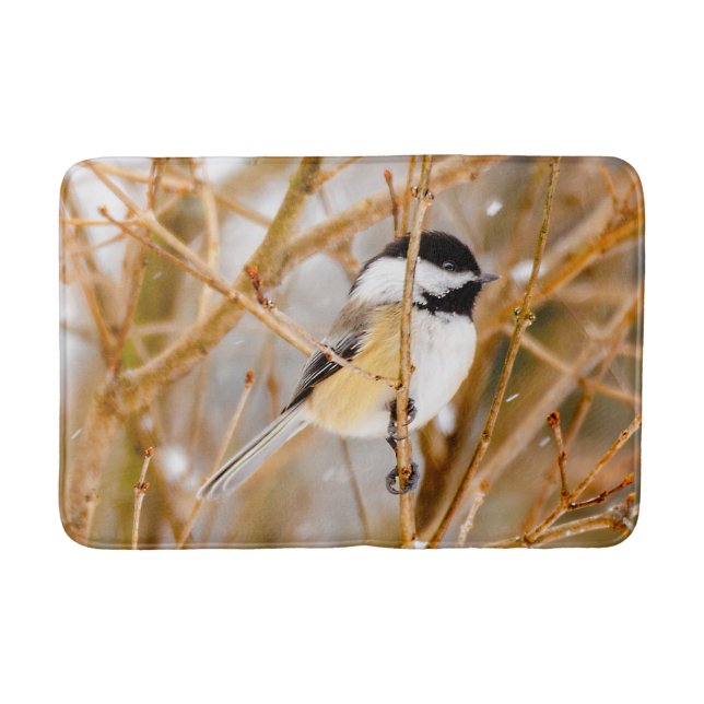 Black-Capped Chickadee - Original Photograph Bath Mat (Front)
