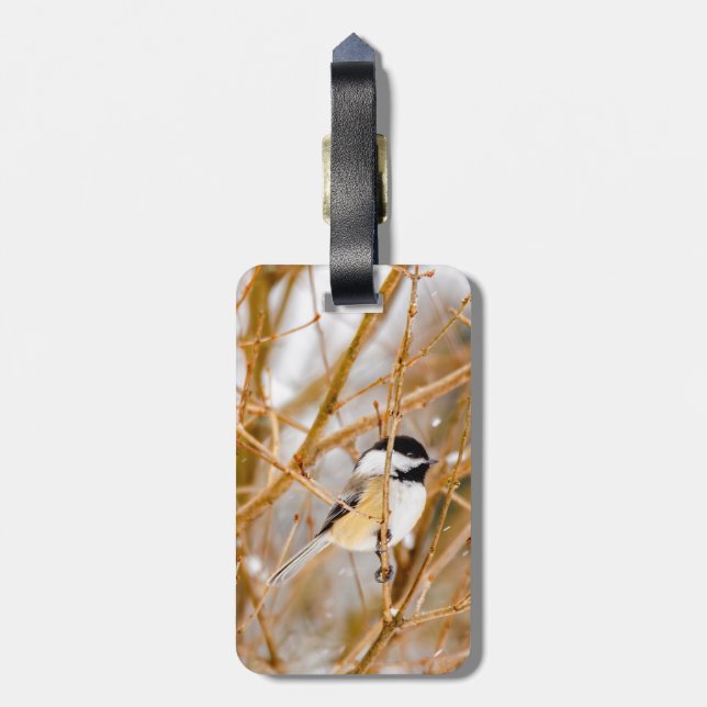 Black-Capped Chickadee - Original Photograph Luggage Tag (Back Vertical)