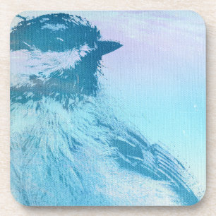 Black Capped Chickadee Print Coaster