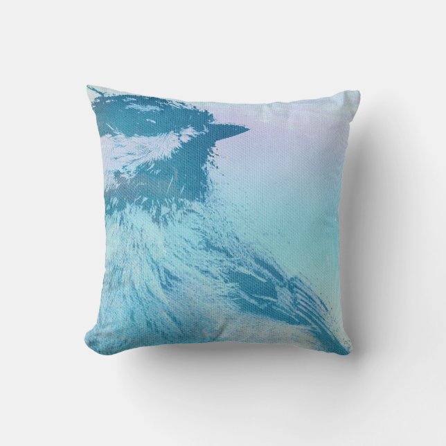 Black Capped Chickadee Print Throw Pillow (Front)