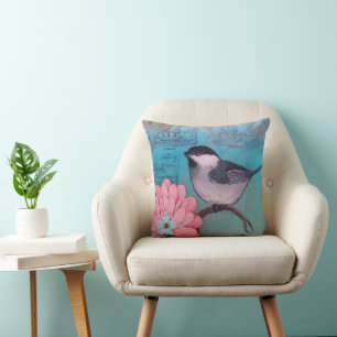 Black-Capped Chickadee Throw Pillow