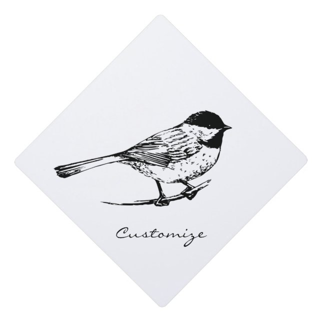 Black-capped Chickadee Thunder_Cove Graduation Cap Topper (Front)