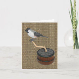 Black-Capped Chickadee Woodcarving Note Card