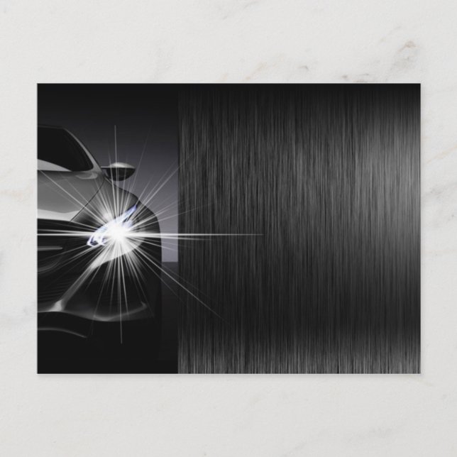 Black Car Automotive Company Metal Design Postcard (Front)