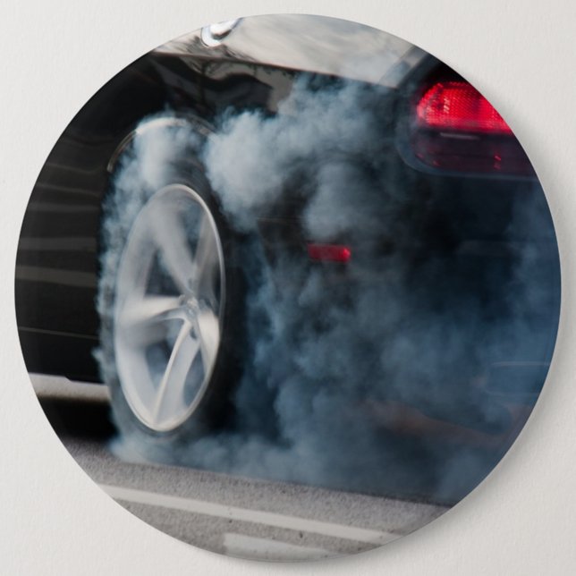 Black car burnout 6 inch round button (Front)