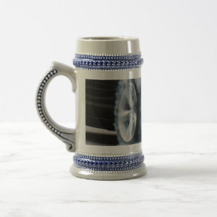 Black car burnout beer stein