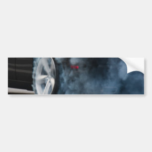 Black car burnout bumper sticker