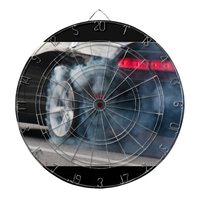 Black car burnout dartboard (Front)