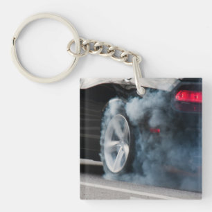 Black car burnout keychain