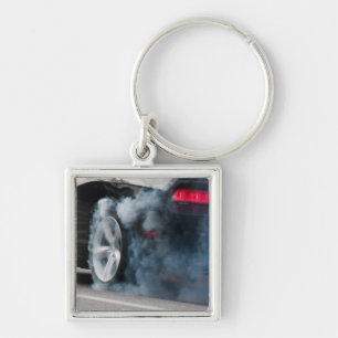 Black car burnout keychain