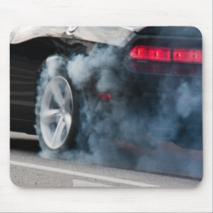 Black car burnout mouse pad