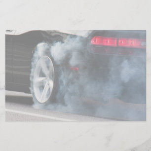 Black car burnout stationery