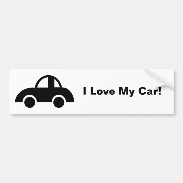 Black Car, I Love My Car! Bumper Sticker (Front)