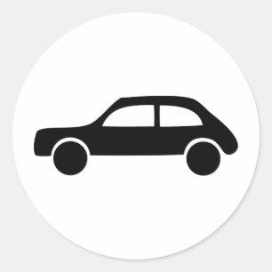 black car icon classic round sticker