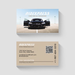 Black Car Rental Service Brown Business Card