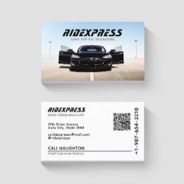 Black Car Rental Service White Business Card