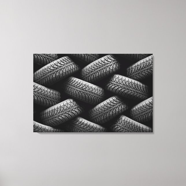 Black Car Tires 2 Canvas Print (Front)